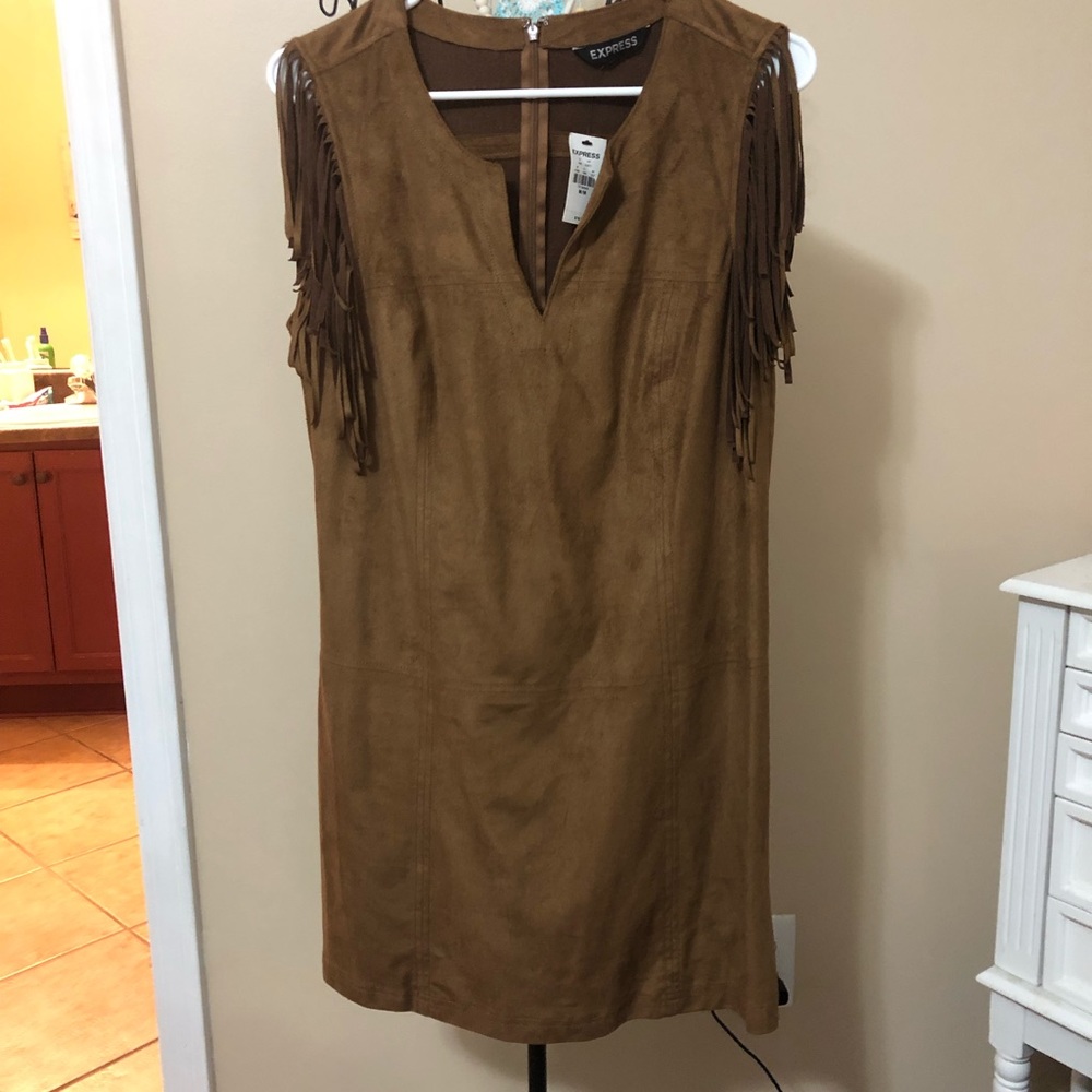 Express suede fringe dress